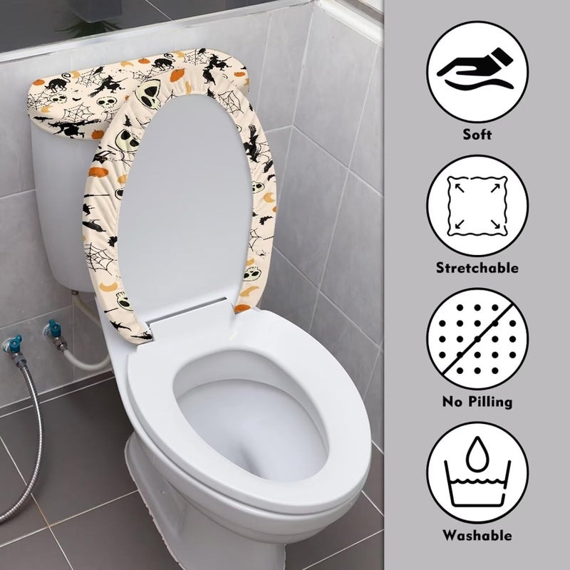 Kathyboom Bat Toilet Lid Cover Stain Splash Resistant Toilet Seat Covers Stretchable Covers for Toilet Fit Most Round and Elongated Toilet Home Bathroom Decor - Image 3